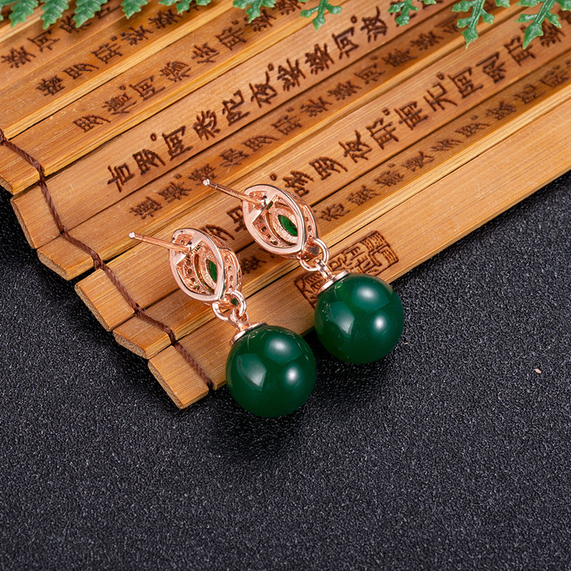 Beading - Natural Jade Bead Earrings Fashion Accessories