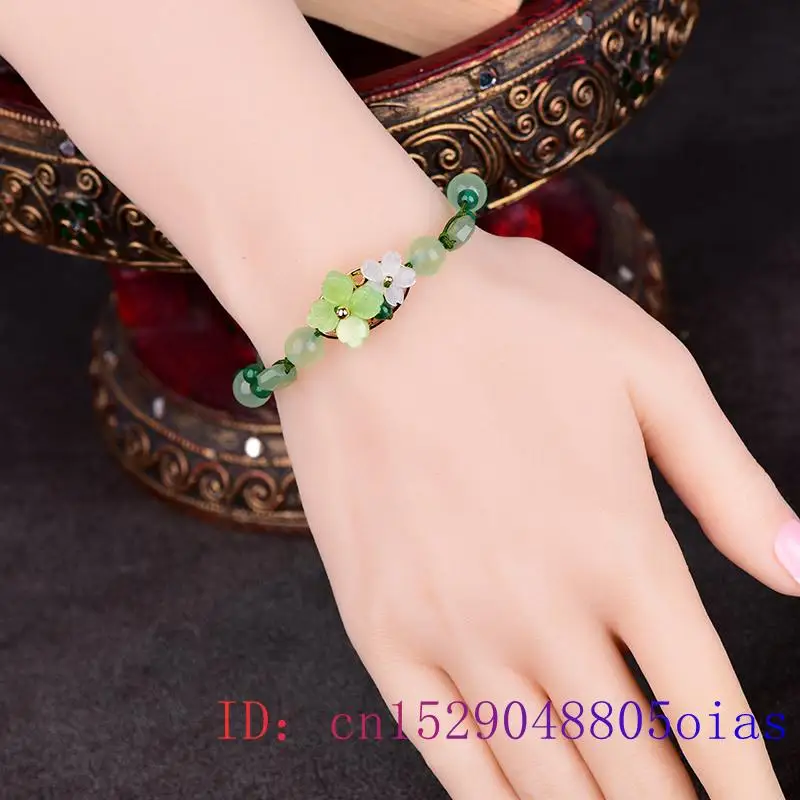 Green Jade Flower Bracelet Amu - Beading ulasan dan harga