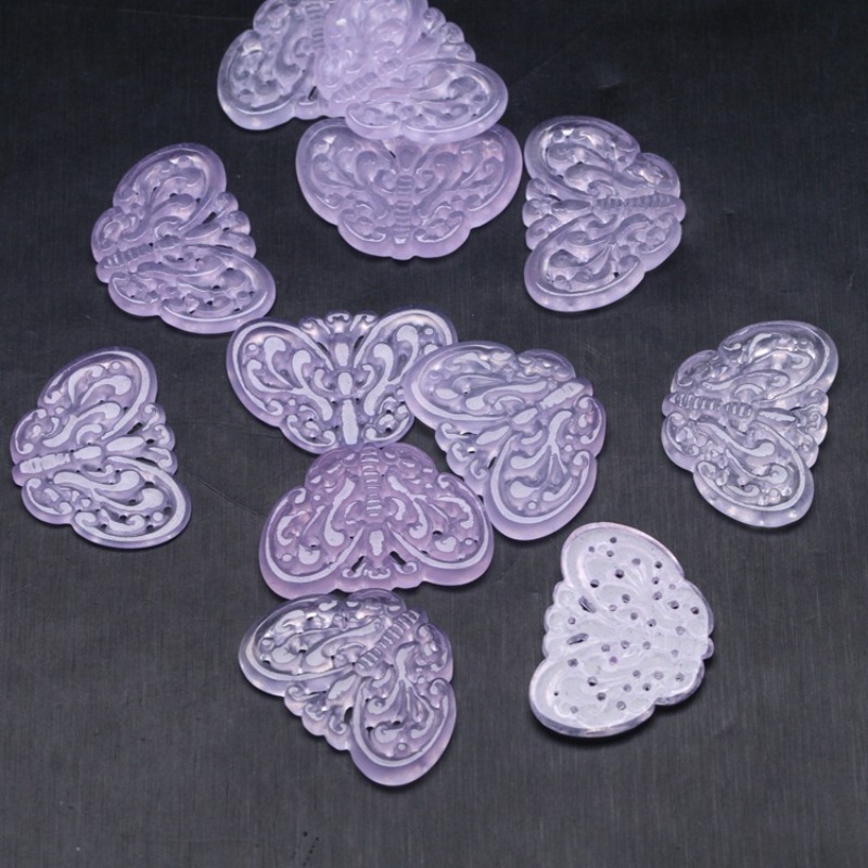 2pc Natural Purple Jade Hollow - Beading ulasan dan harga