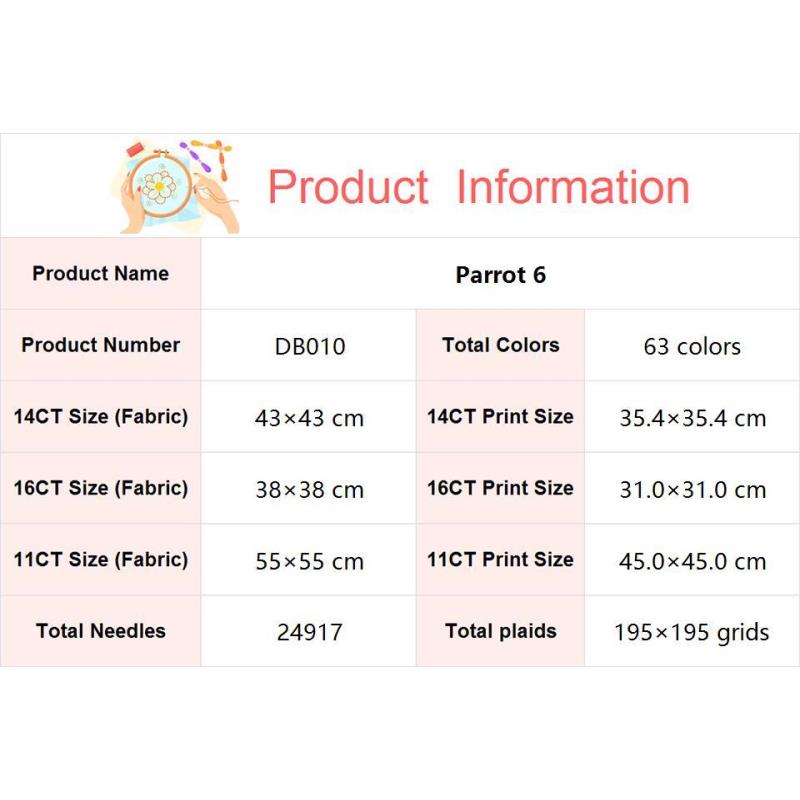 Bird Patterns Parrot Cross Sti - Cotton Embroidery Thread Skeins ulasan dan harga