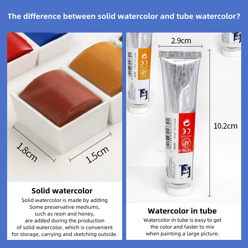 Artists Solid Watercolor Pigme - Watercolor Paint Set Solid Pigment ulasan dan harga