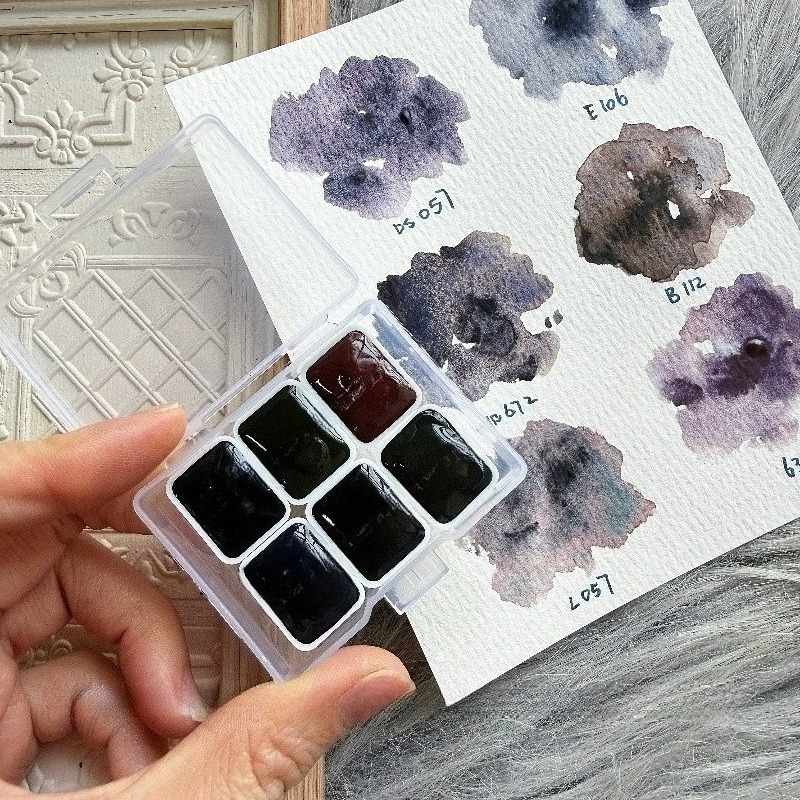 6 Colors 1ml White Night Colle - Watercolor Paint Set Solid Pigment ulasan dan harga